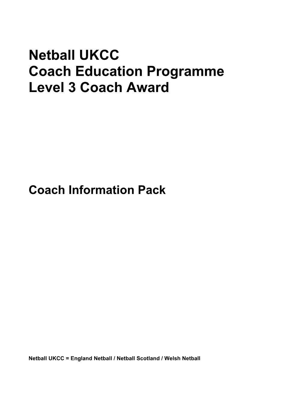 Coach Education Programme