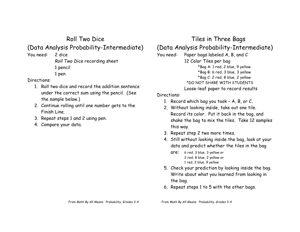 Data Analysis Probability-Intermediate
