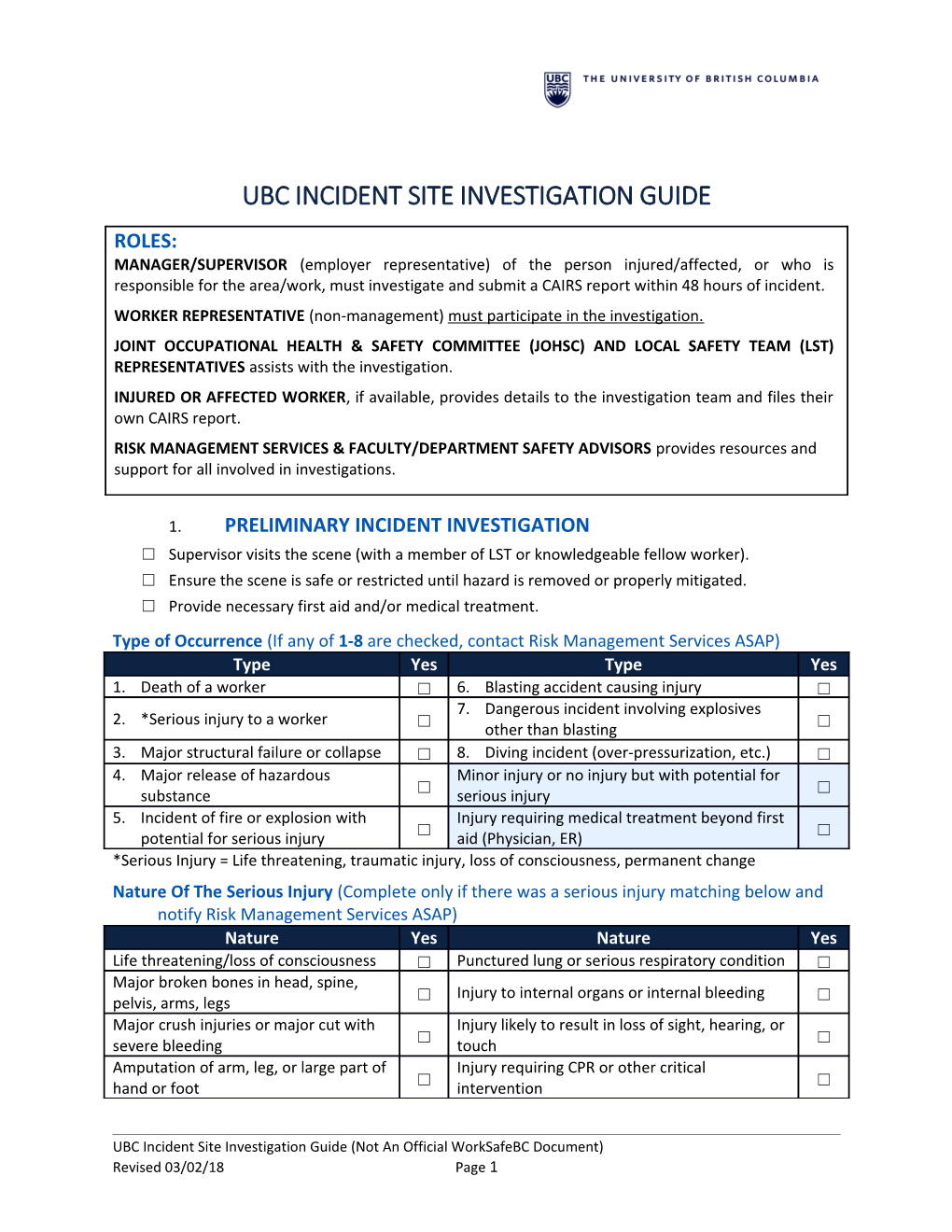 Ubc Incident Site Investigationguide