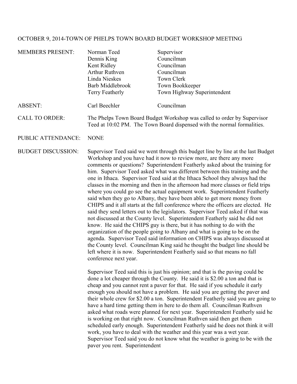 Page 2-Town of Phelps Regular Town Board Meeting Minutes-December 6, 2004
