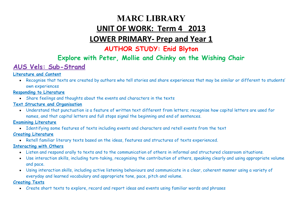 LOWER PRIMARY- Prep and Year 1
