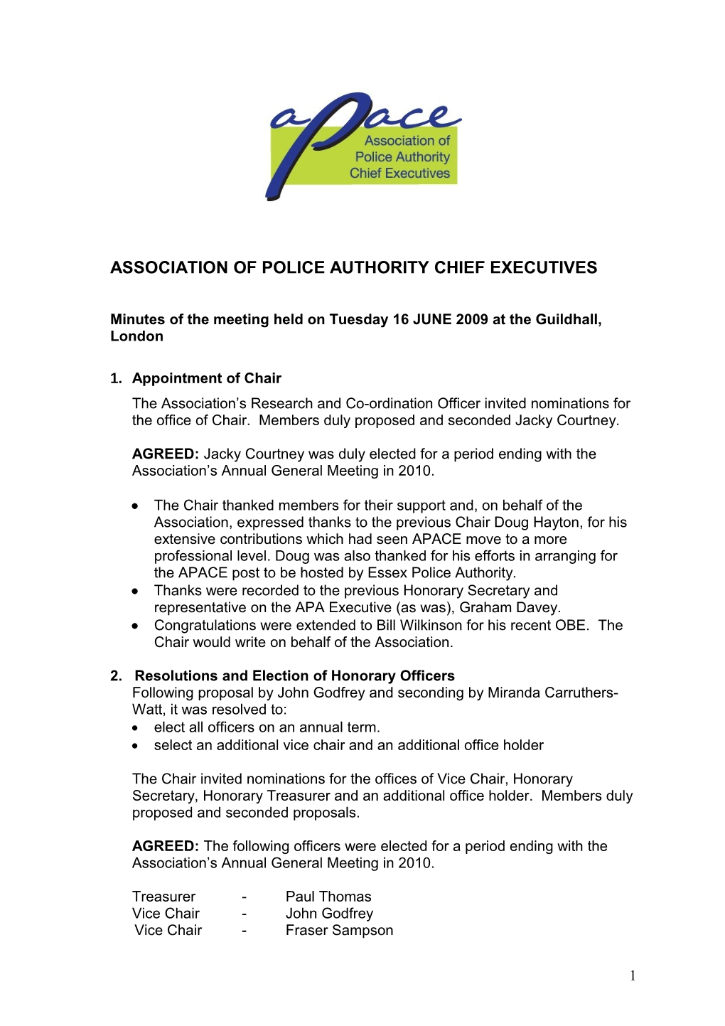 Association of Policeauthoritychief Executives
