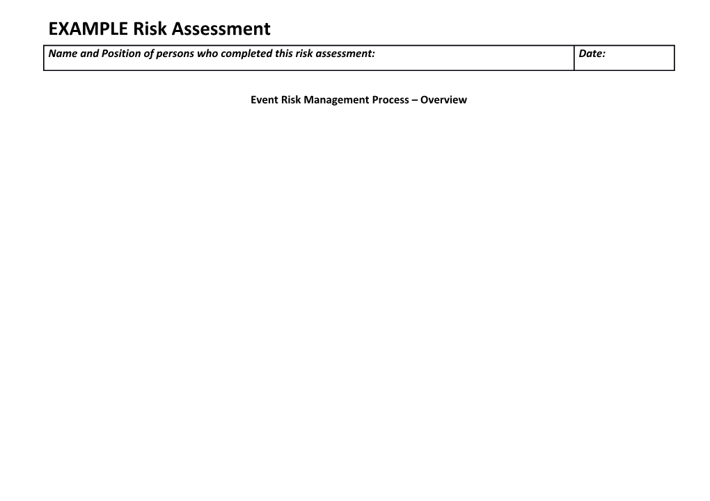 Event Risk Management Process Overview