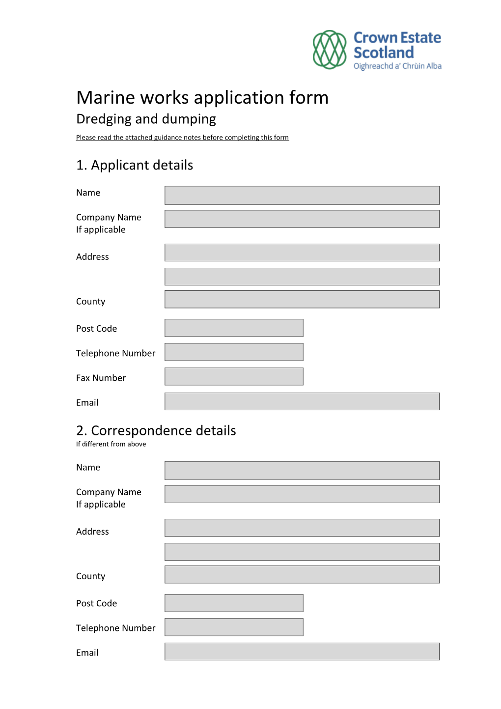 Please Read the Attached Guidance Notes Before Completing This Form