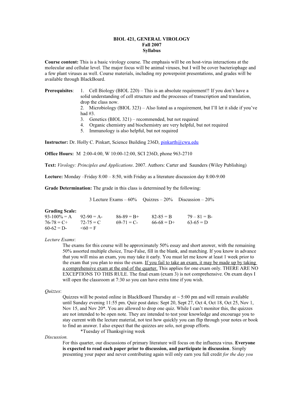 Bisc 413, General Virology