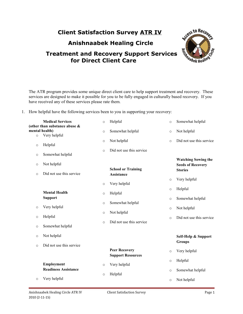 Anishnaabek Healing Circle