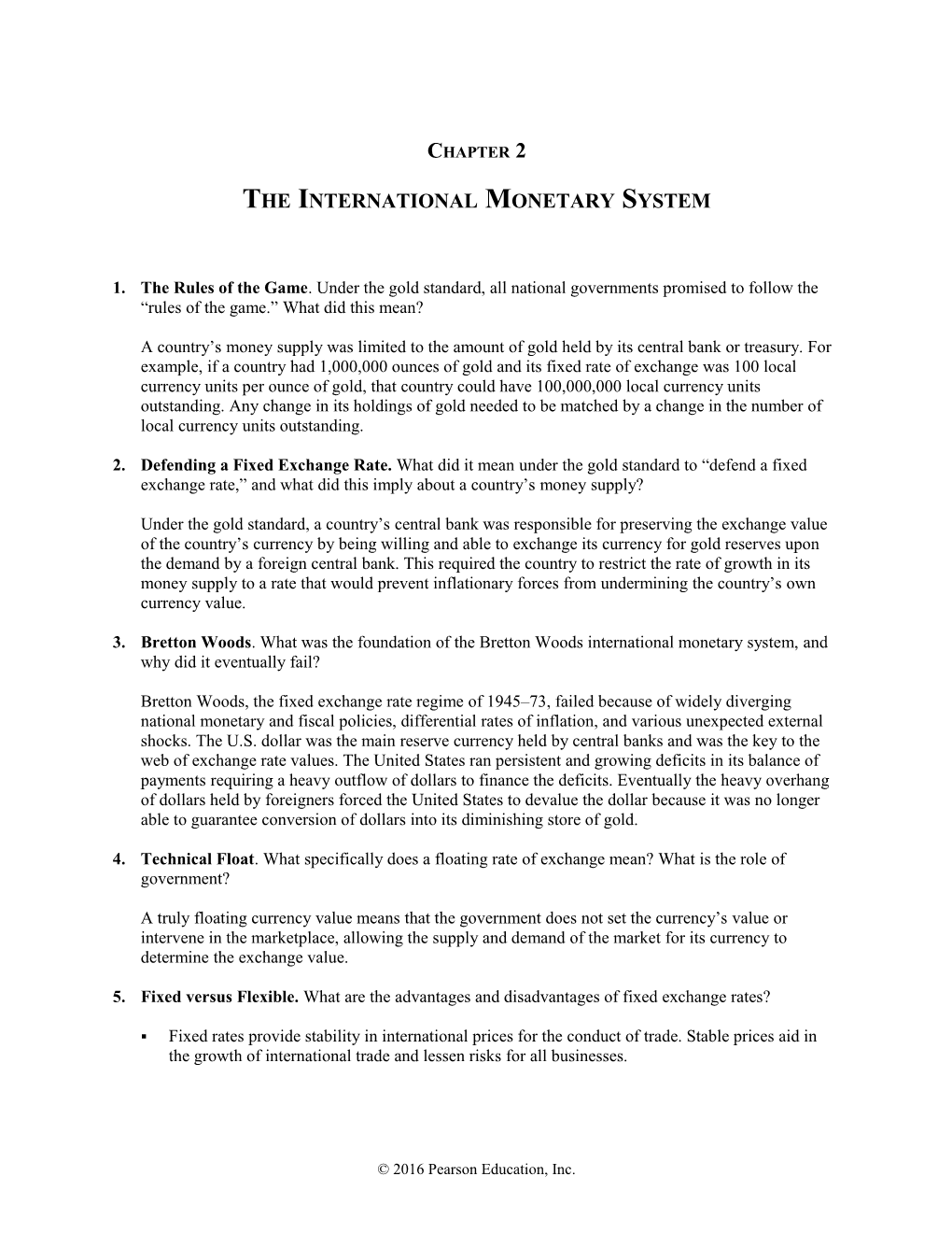 Chapter 2The International Monetary System 1
