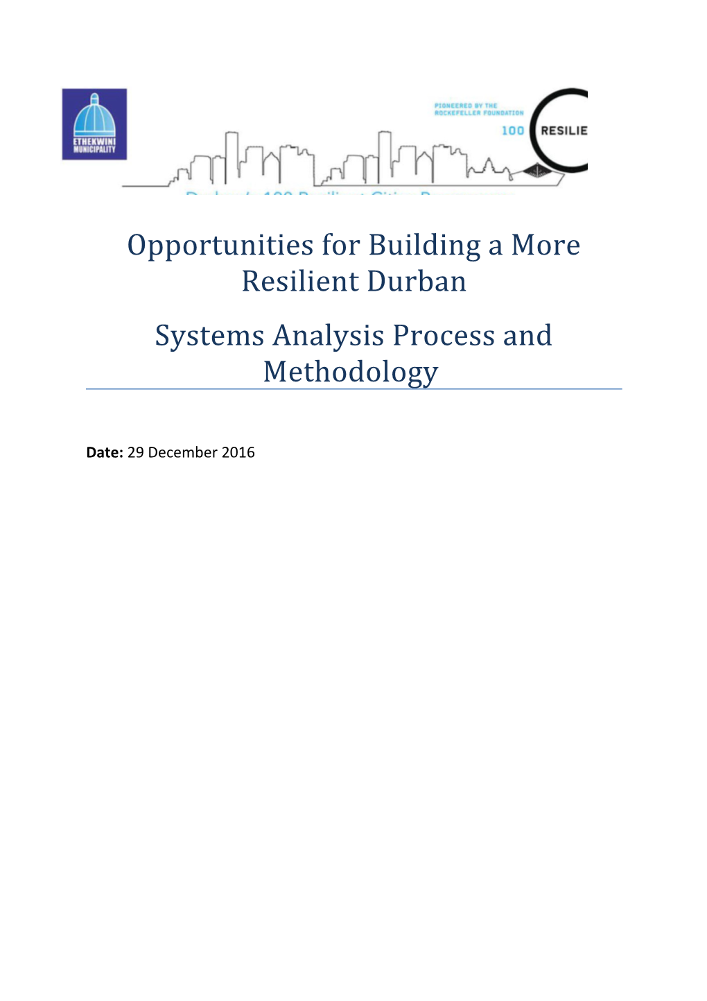 Opportunities for Building a More Resilient Durban