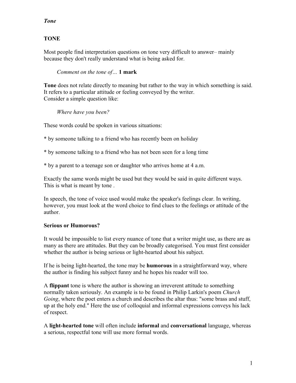 Most People Find Interpretation Questions on Tone Very Difficult to Answer Mainly Becausethey