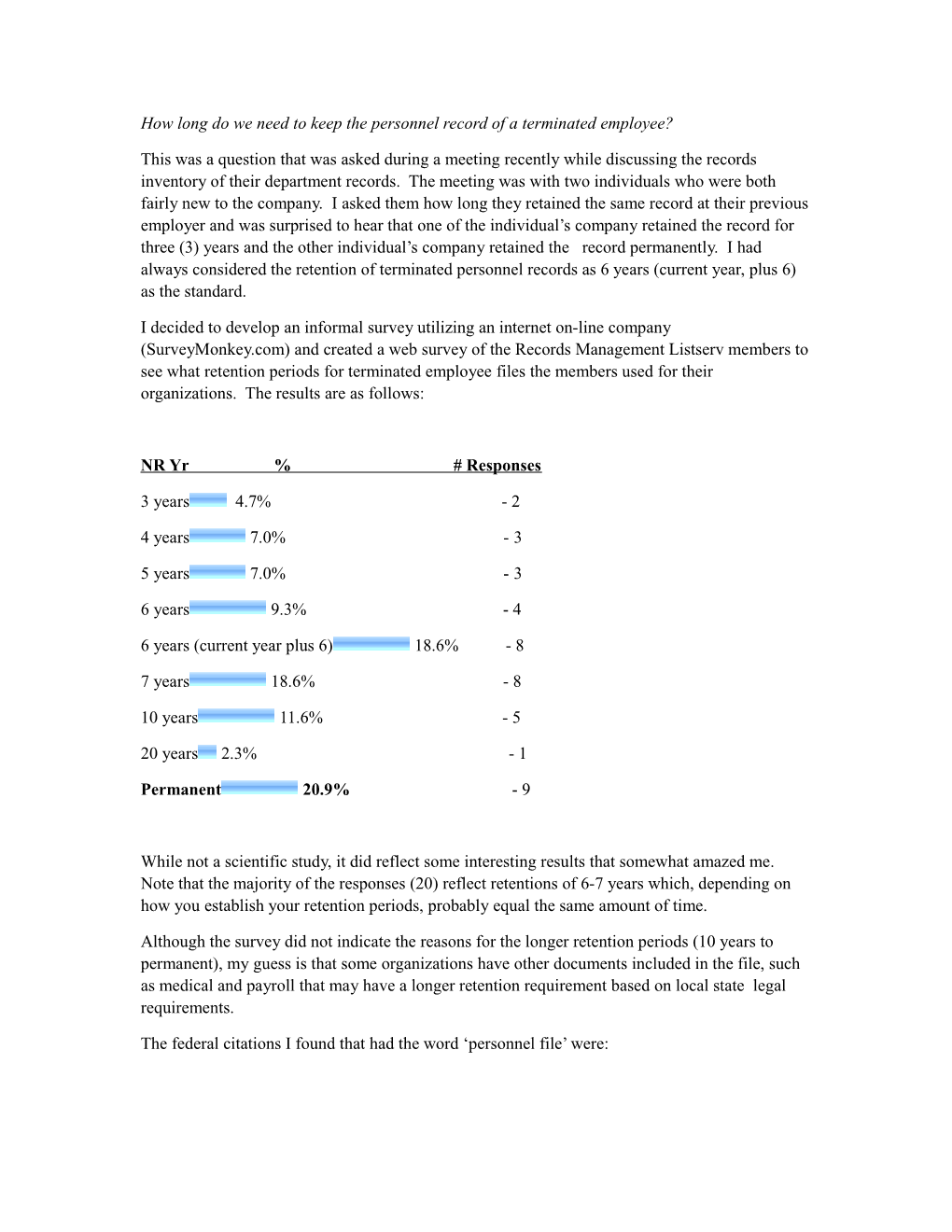 How Long Do We Need to Keep the Personnel Record of a Terminated Employee