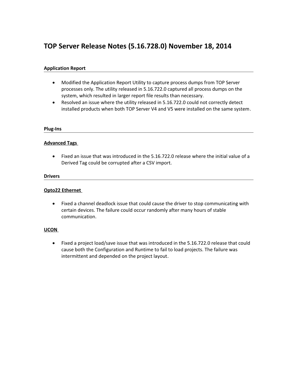 TOP Server Release Notes (5.16.728.0) November18, 2014