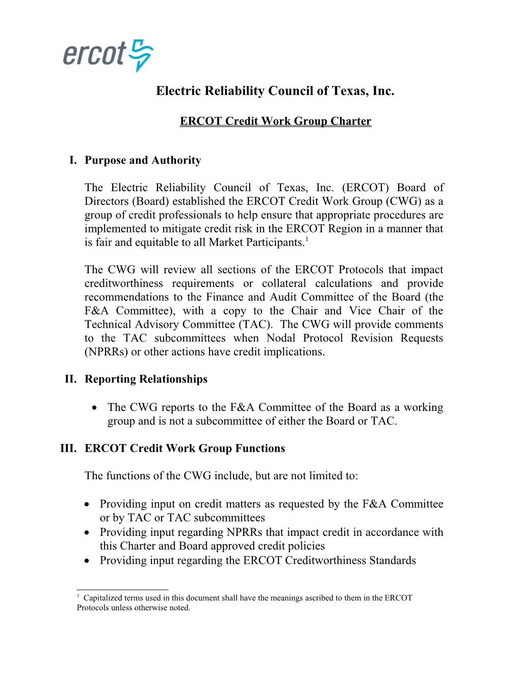 The Energy Reliability Council of Texas