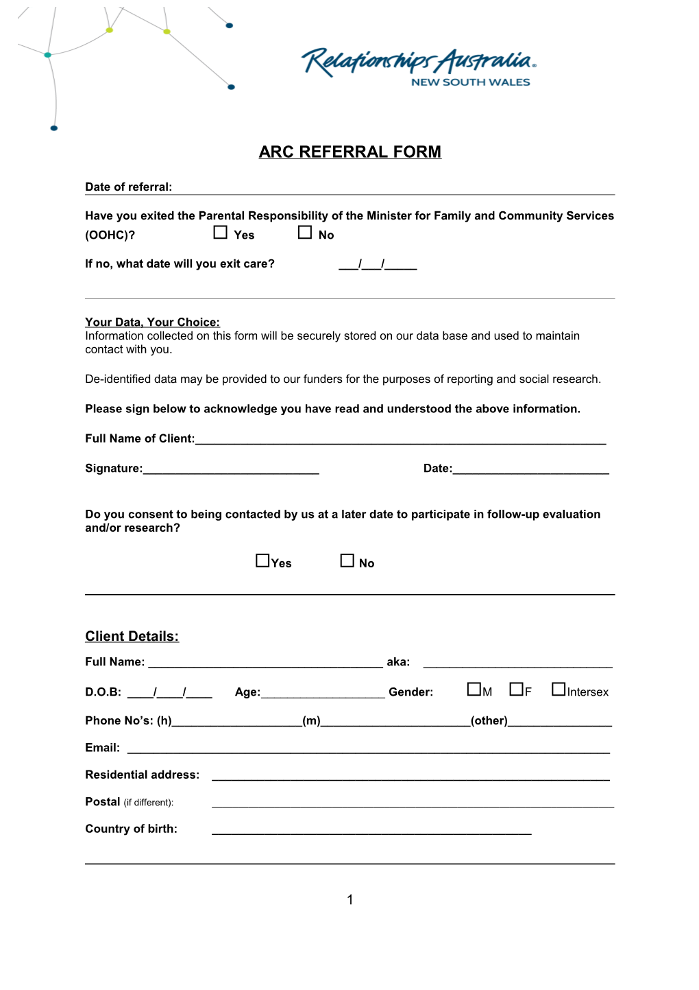 Arc Client Referral Form