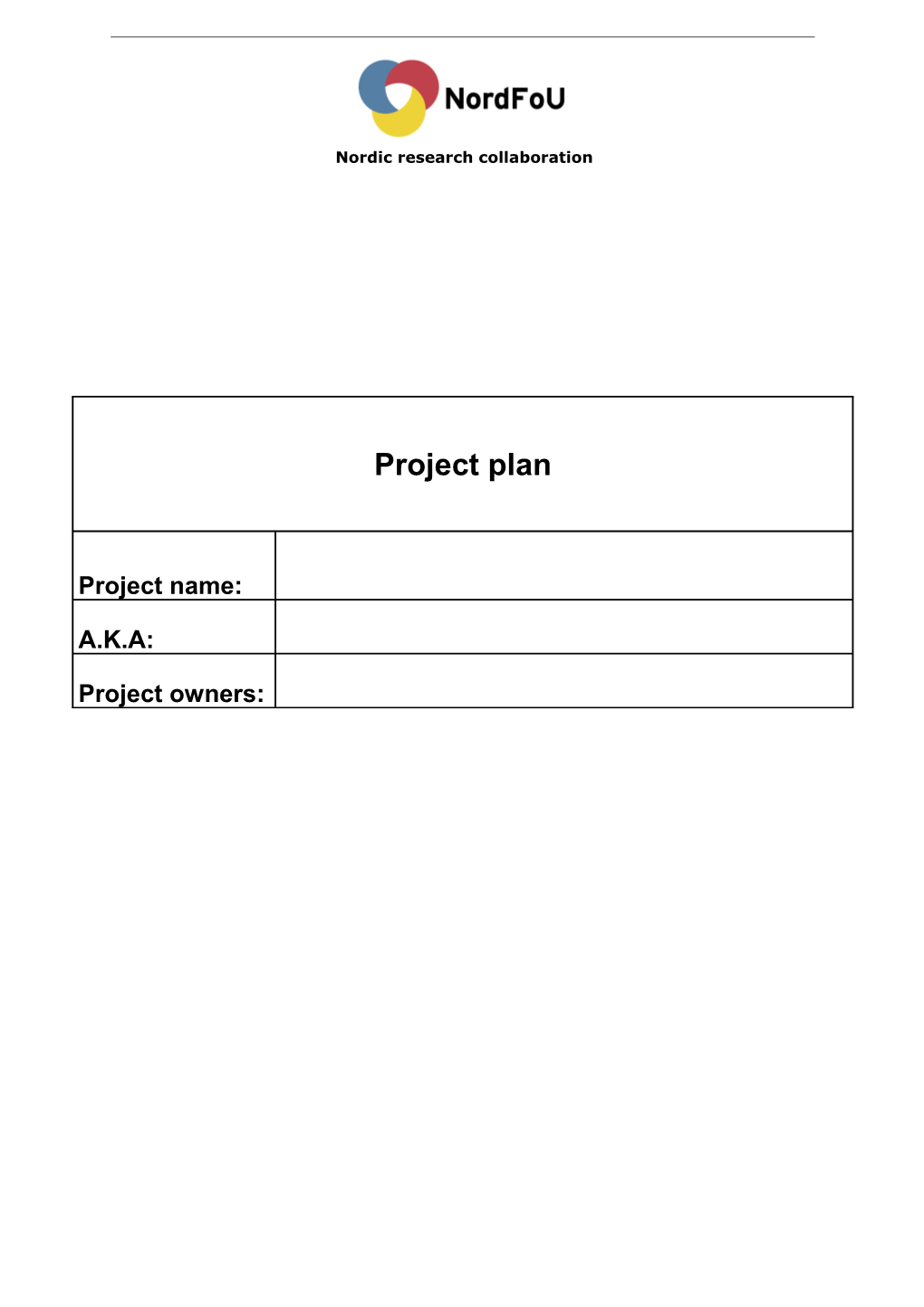 Mal for Prosjektplan