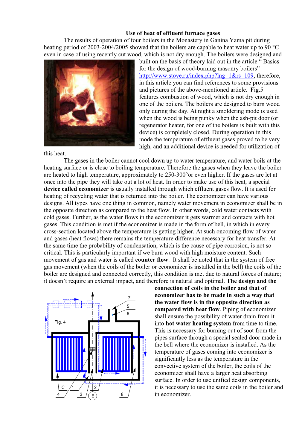 Use of Heat of Effluent Furnace Gases