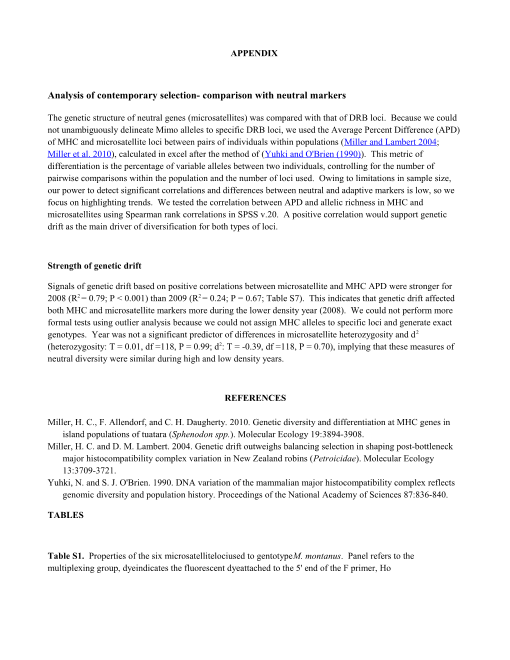 Analysis of Contemporary Selection- Comparison with Neutral Markers