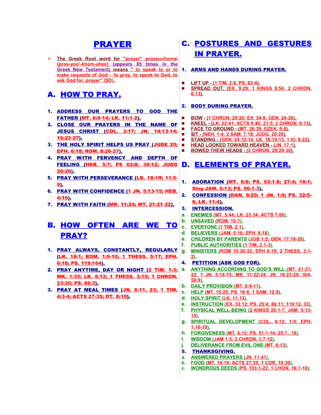 The Greek Root Word for Prayer Proseuchomai Pros-Yoo -Khom-Ahee (Appears 85 Times in The