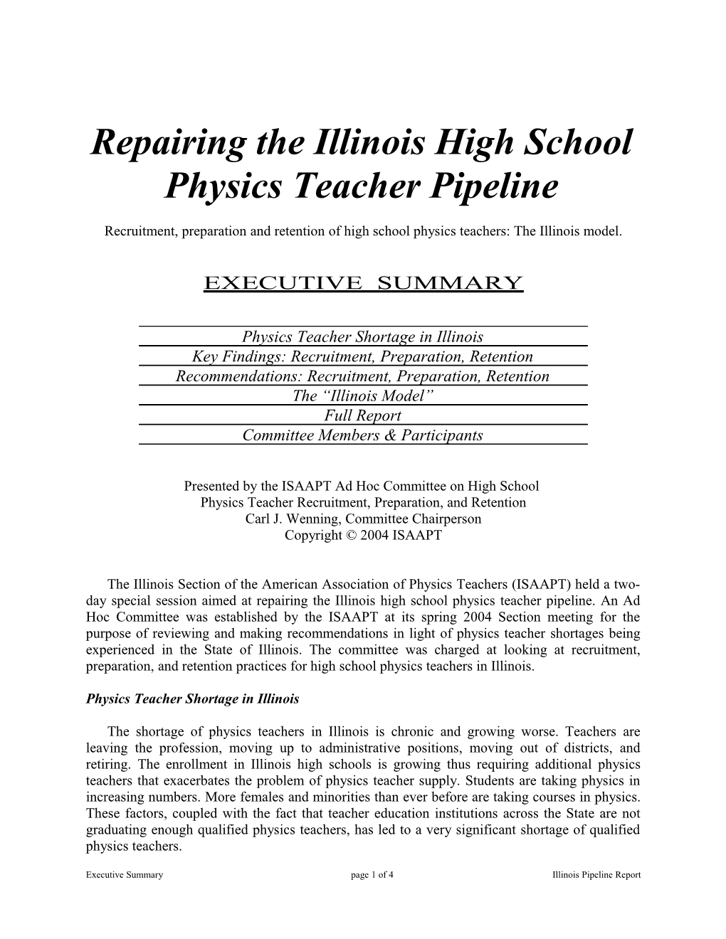 Repairing the Illinois High School