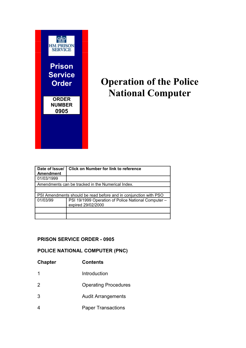 PSO 0905 - Operation of the Police National Computer