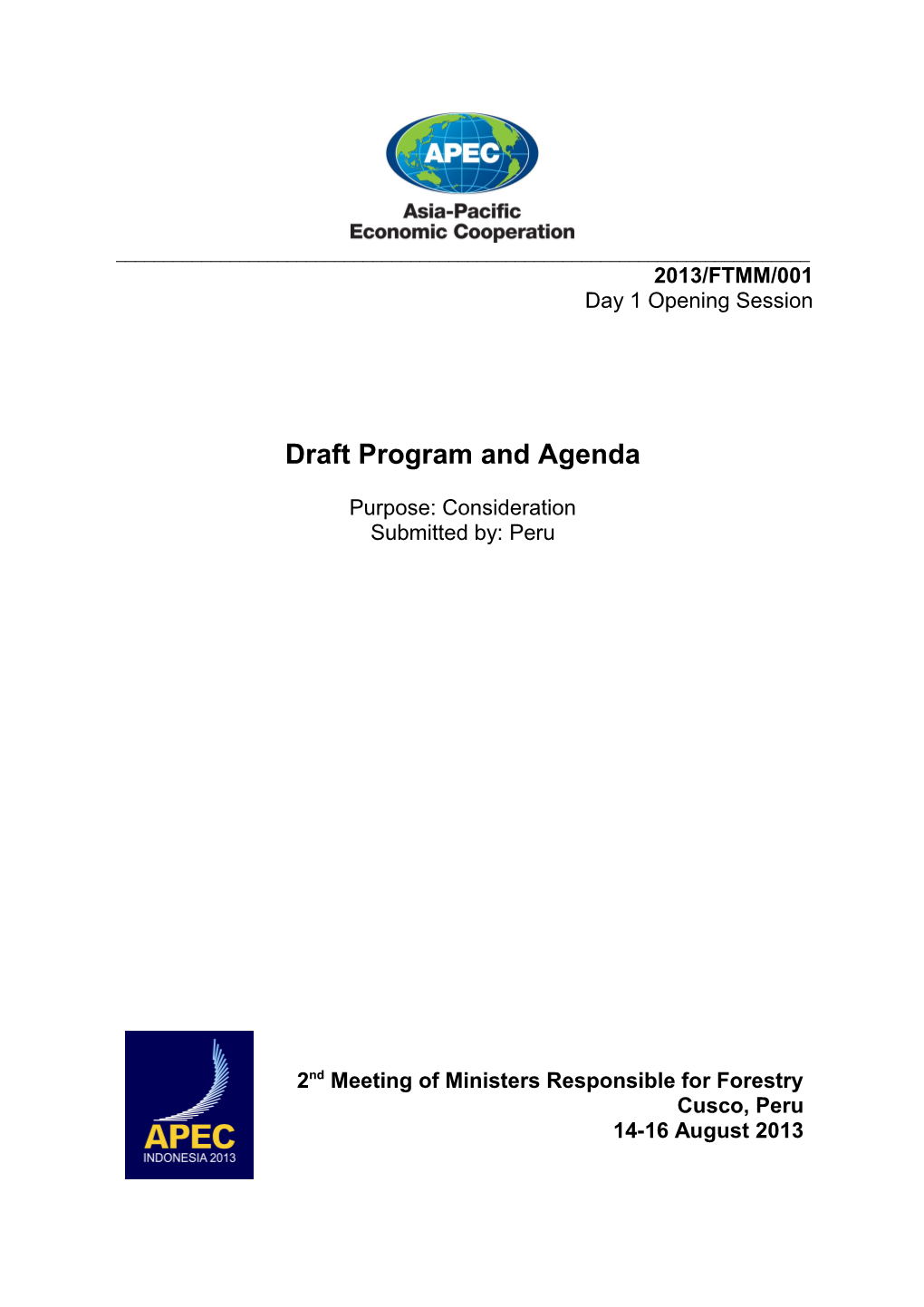 Draft Program and Agenda