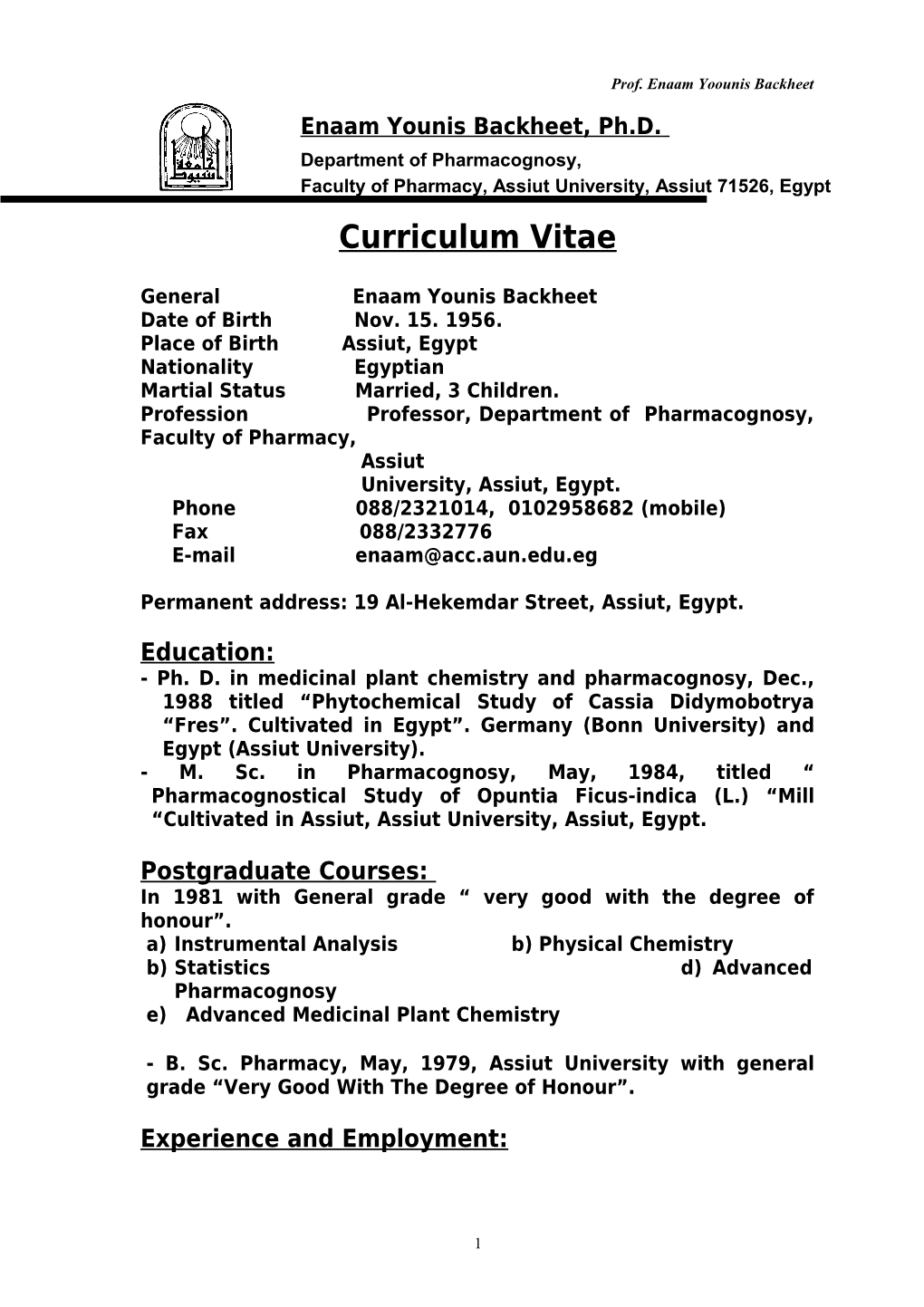 List of Publications Presented for Promotion to Professor