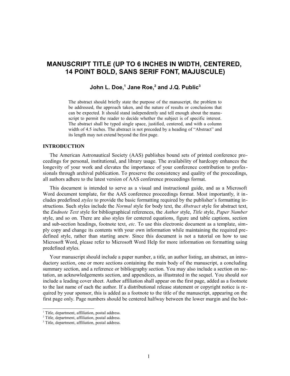 Paper Title (Up to 6 Inches in Width and Centered