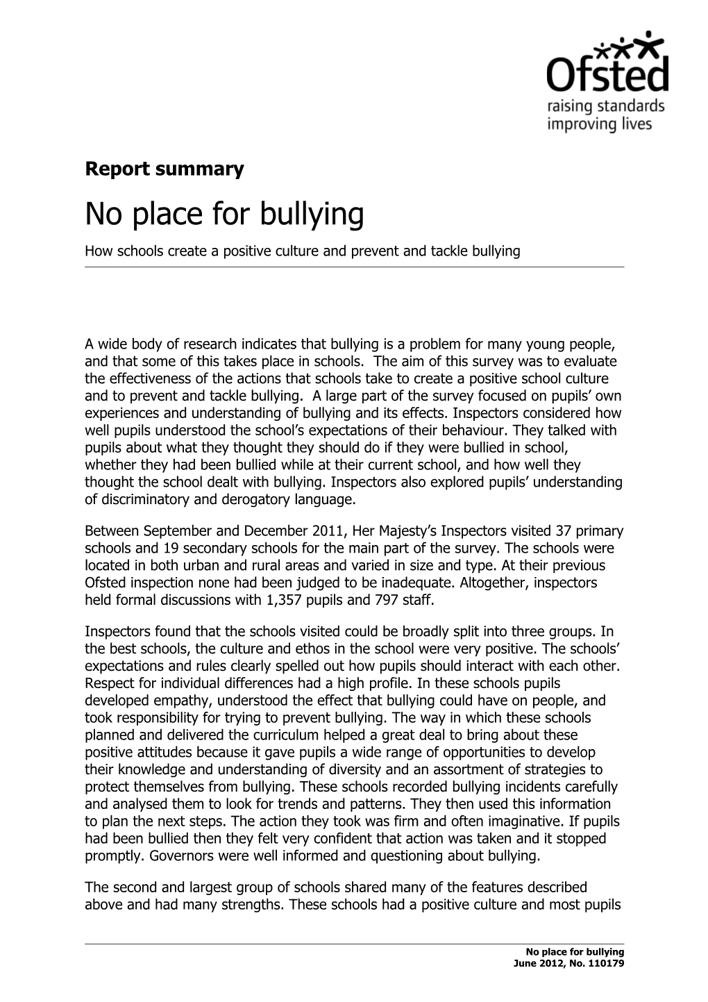 No Place for Bullying