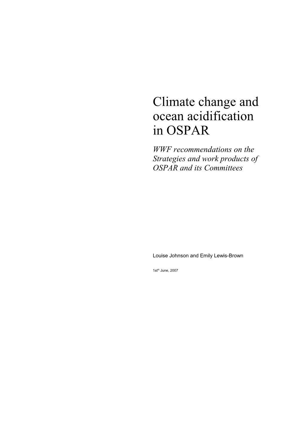 OSPAR Climate Change and Ocean Acidification