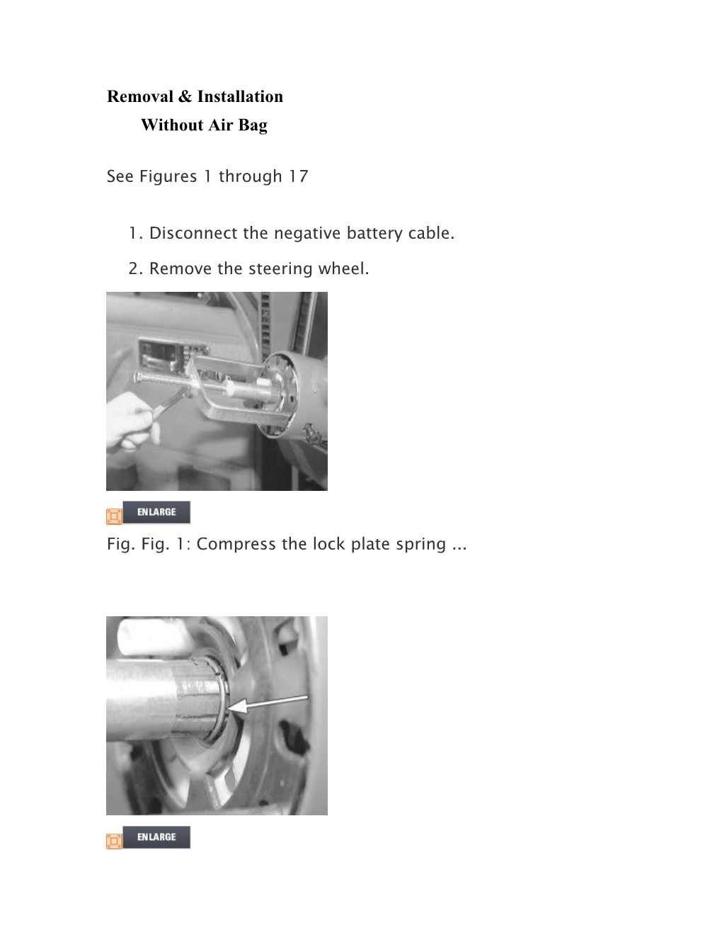 Removal & Installationwithout Air Bag