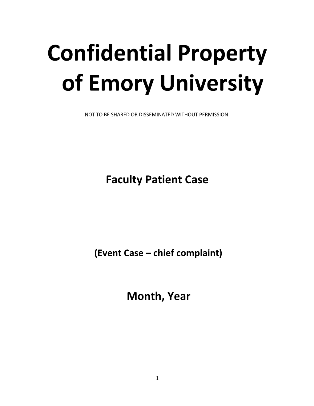 Confidential Property of Emory University