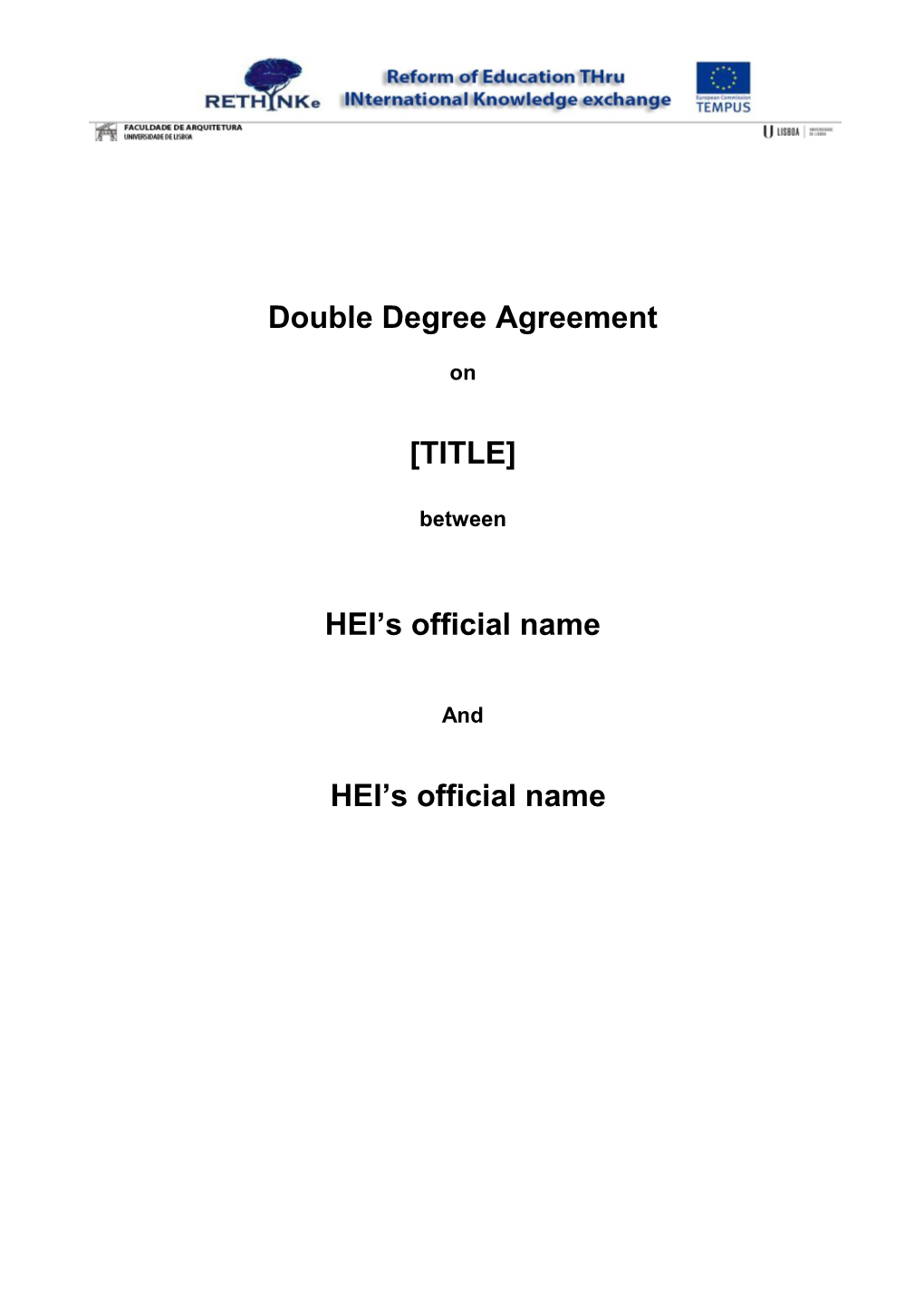 A Double Degree Agreement