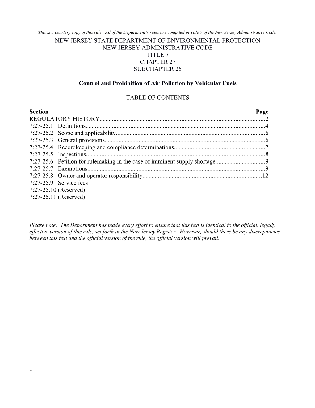 Control and Prohibition of Air Pollution by Vehicular Fuels