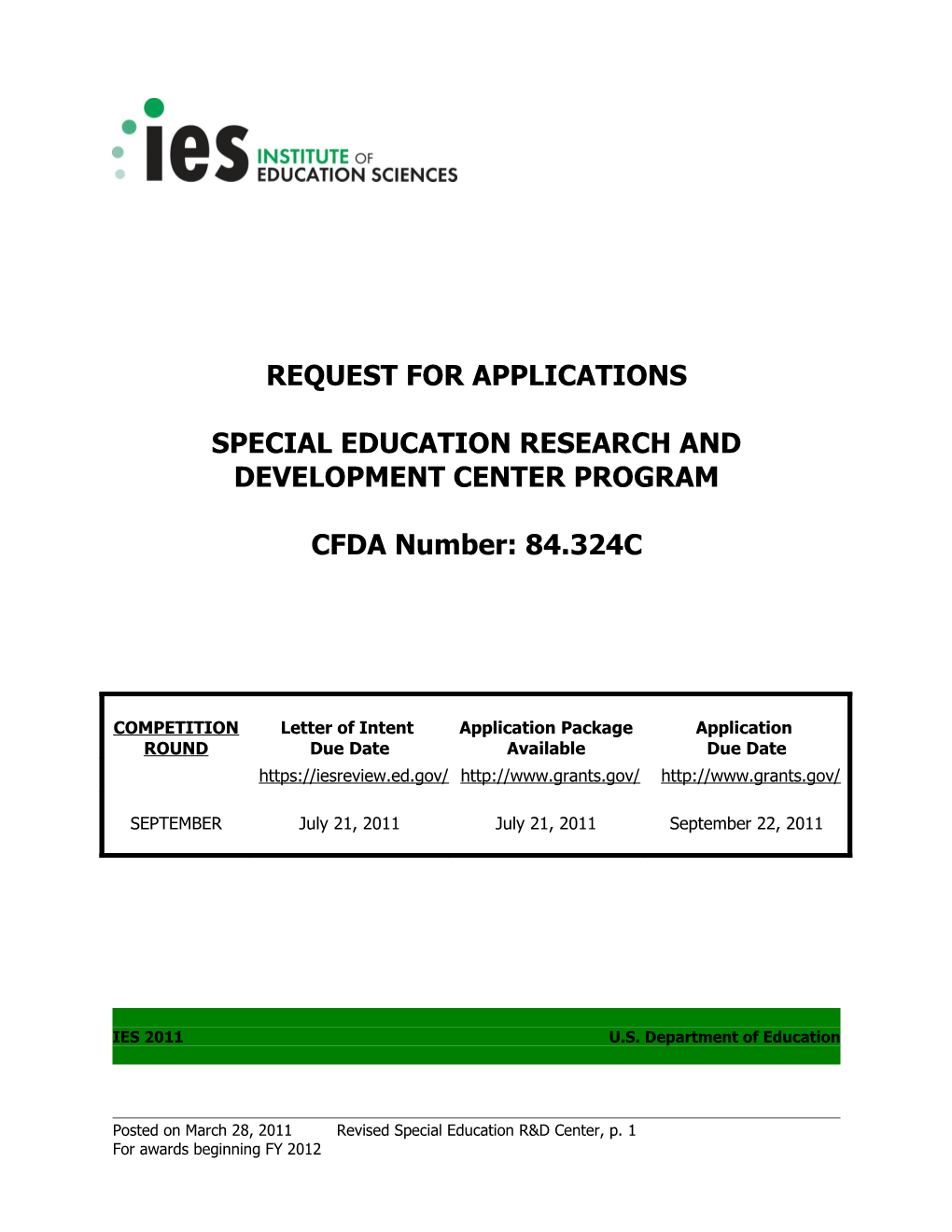 Special Education Research and Development Center Program