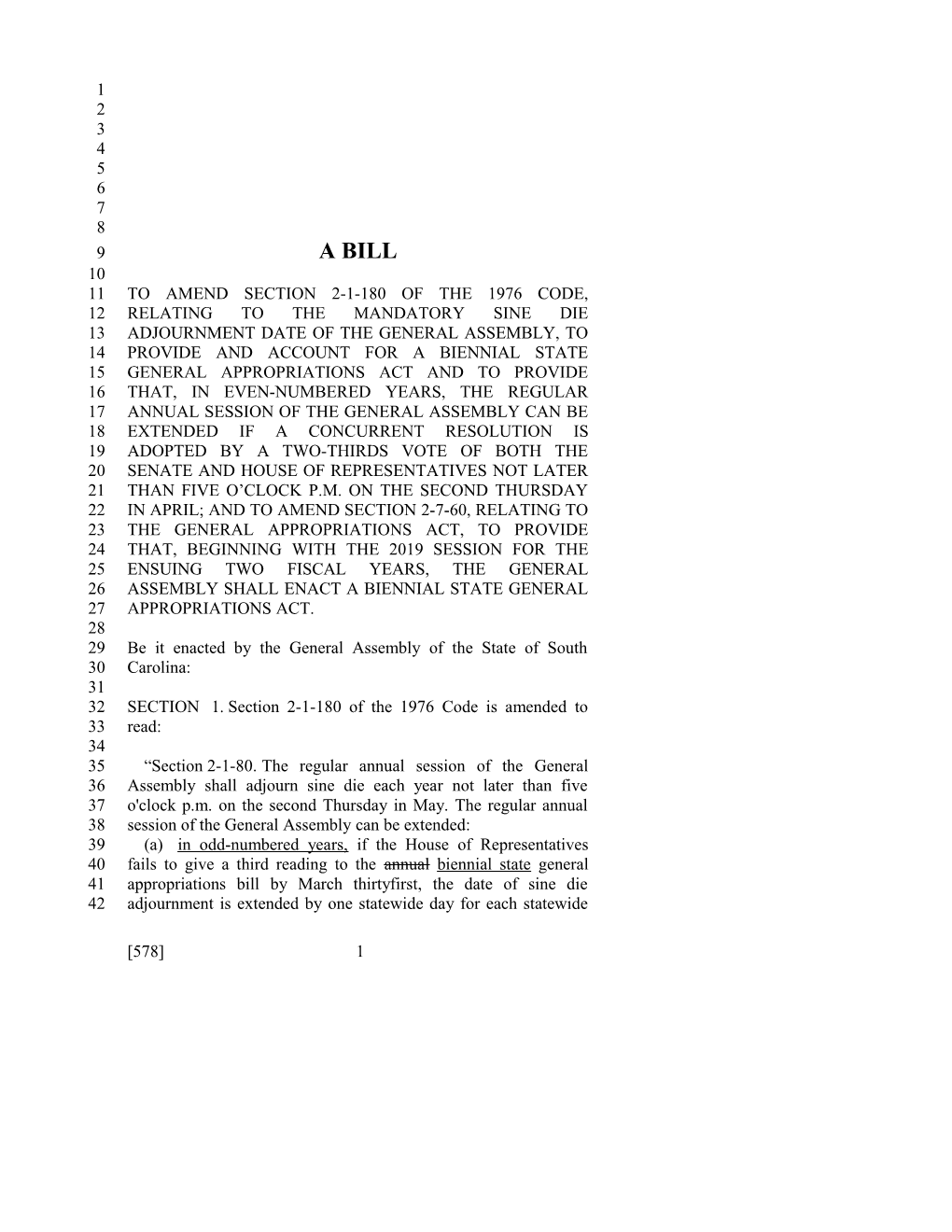 2017-2018 Bill 578 Text of Previous Version (Mar. 23, 2017) - South Carolina Legislature Online