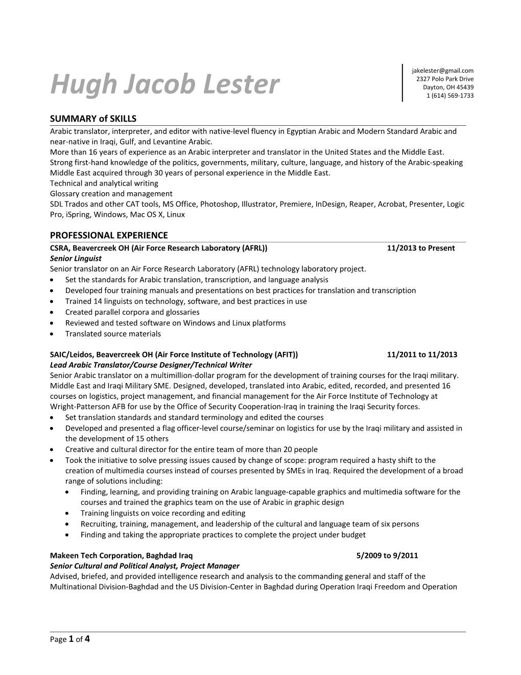 Human Resources: Redeployment: Sample Resume