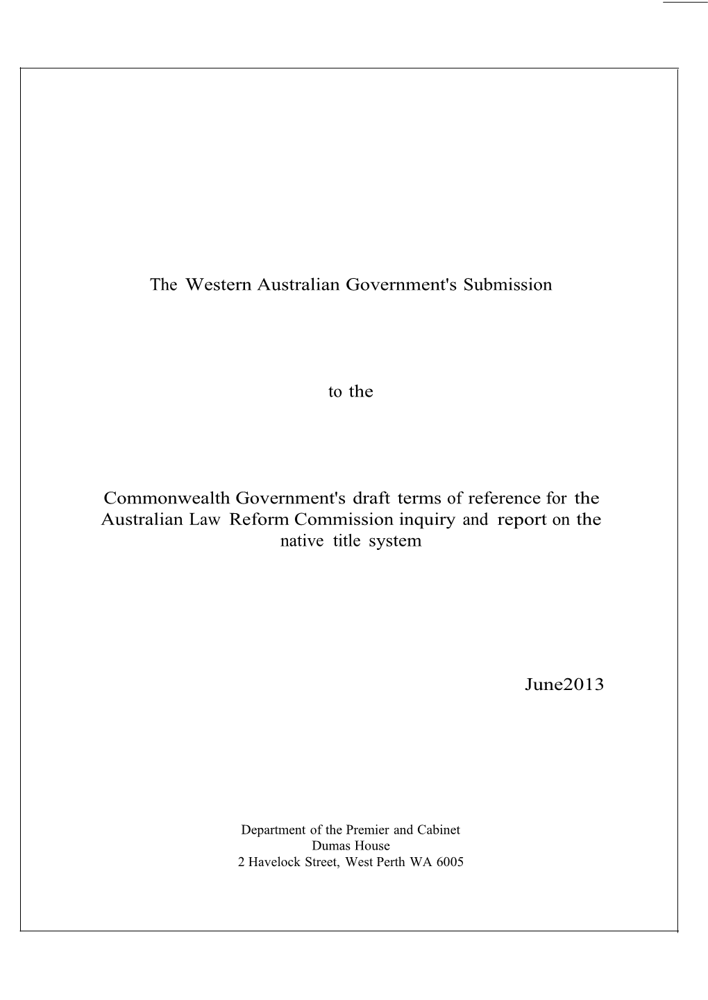 Thewesternaustraliangovernment'ssubmission