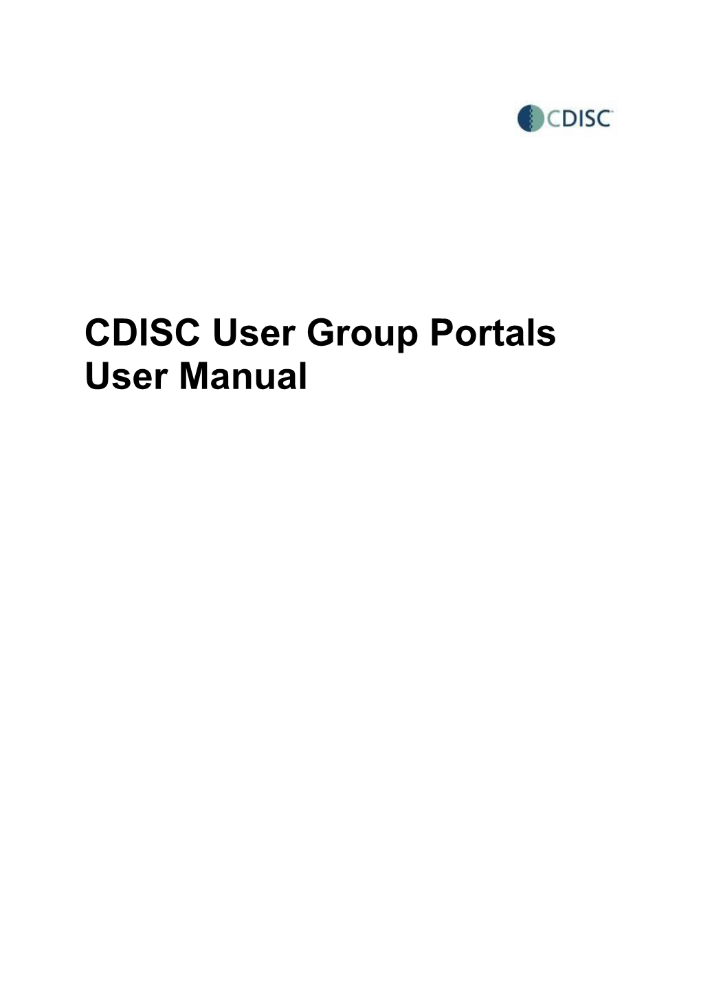 CDISC User Group Portals User Manual
