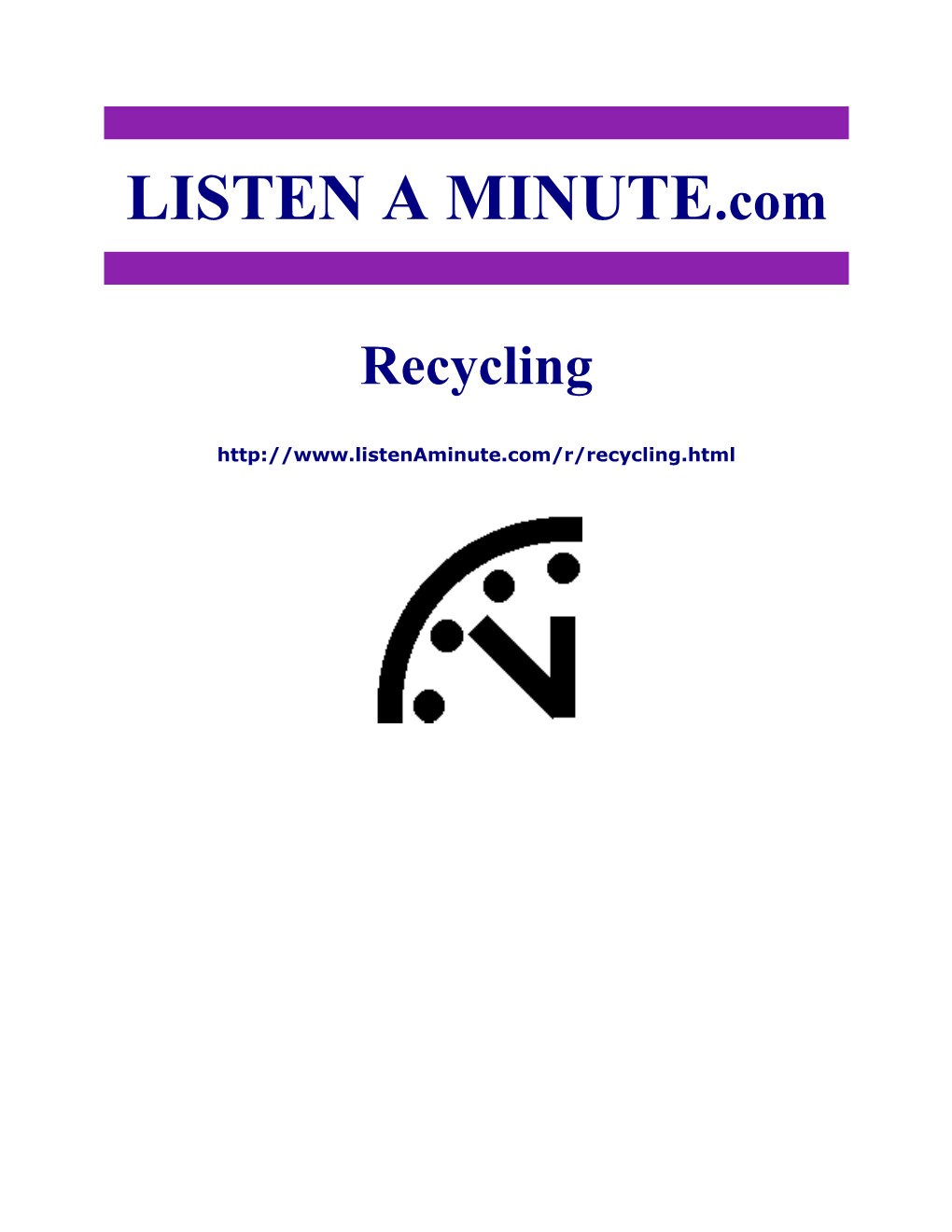 Listen a Minute.Com - ESL Listening - Recycling