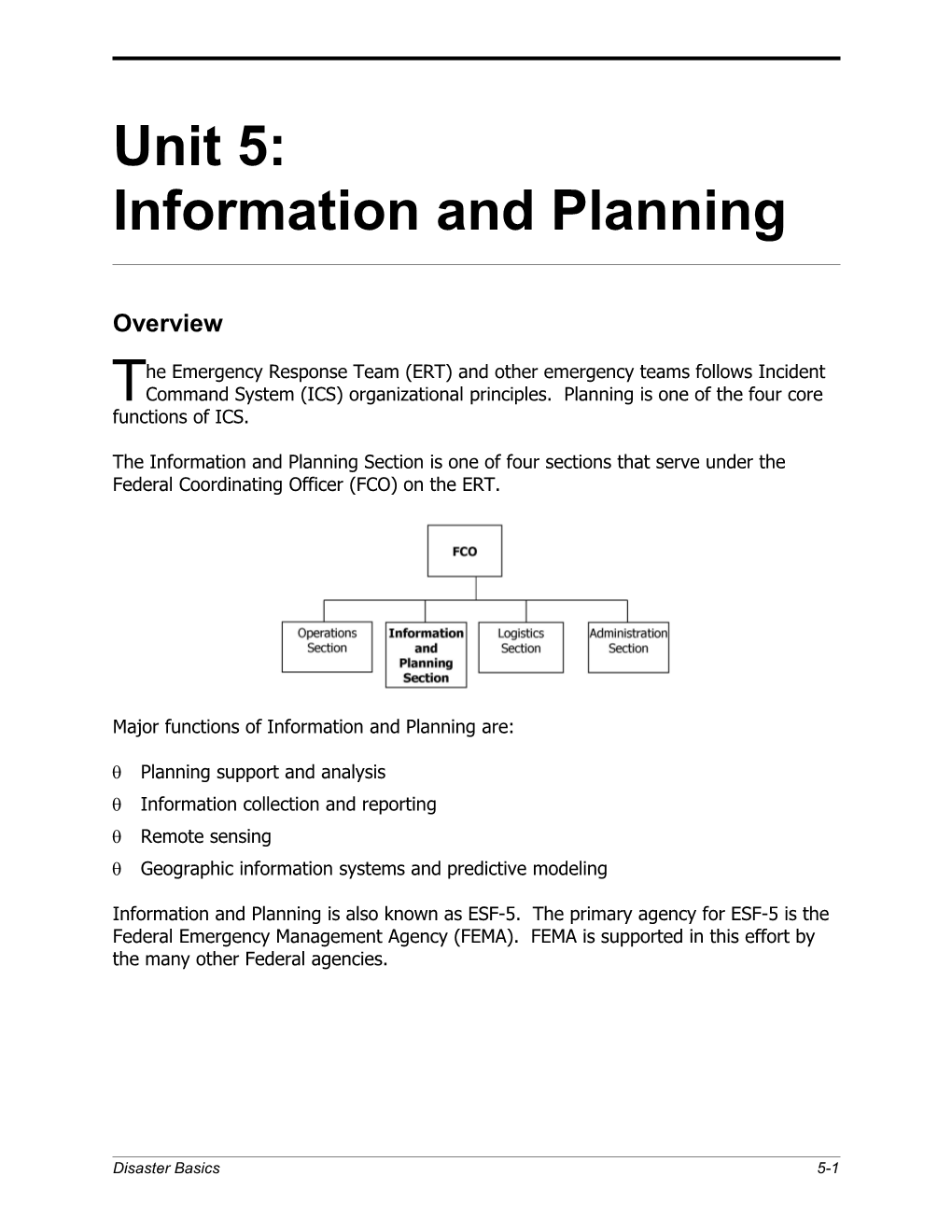 Information and Planning
