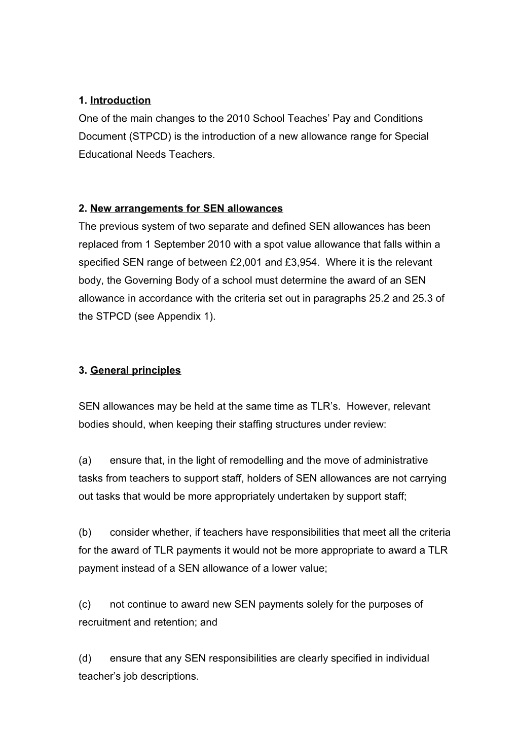 2. New Arrangements for SEN Allowances