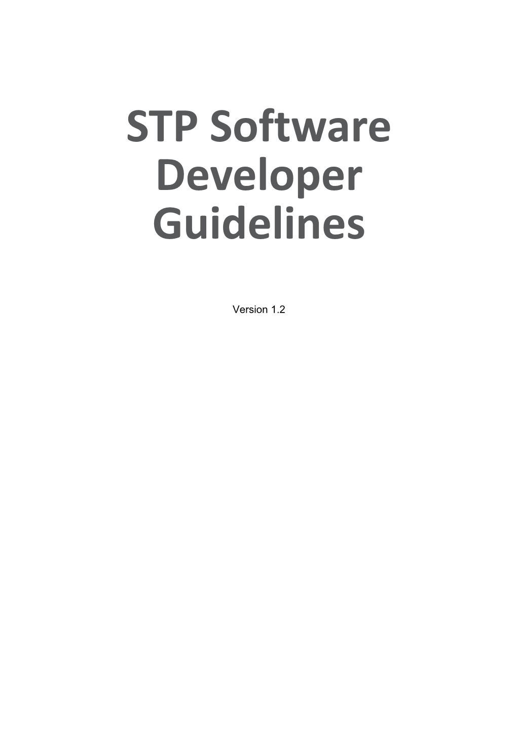Software Developer Guidelines V1.2