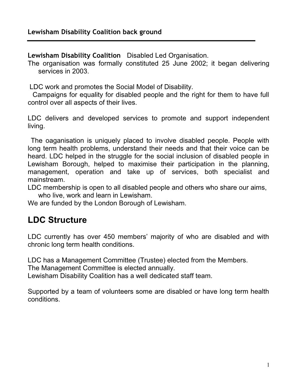 Lewisham Disability Coalition