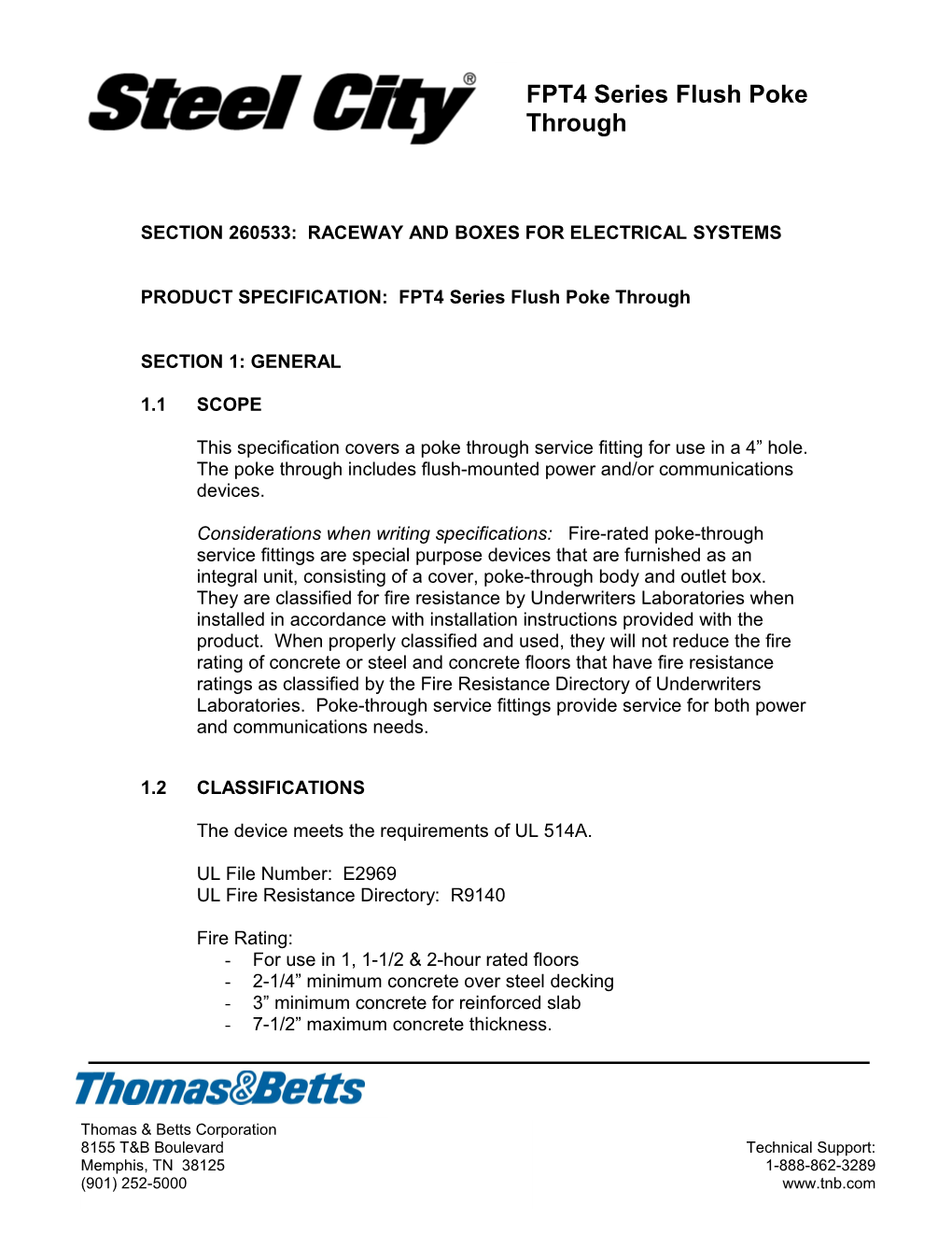 Section 260533: Raceway and Boxes for Electrical Systems