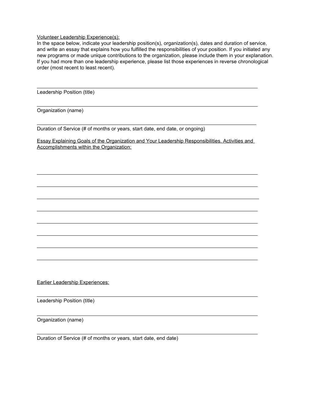 Student Application Form for the 2016-2017 Award
