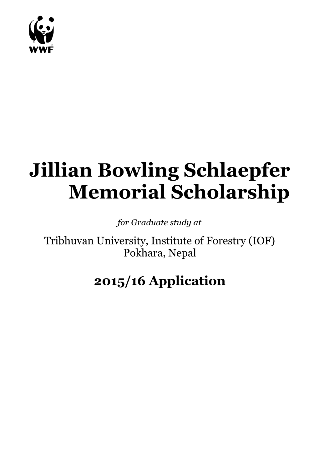 Jillian Bowling Schlaepfer Memorial Scholarship