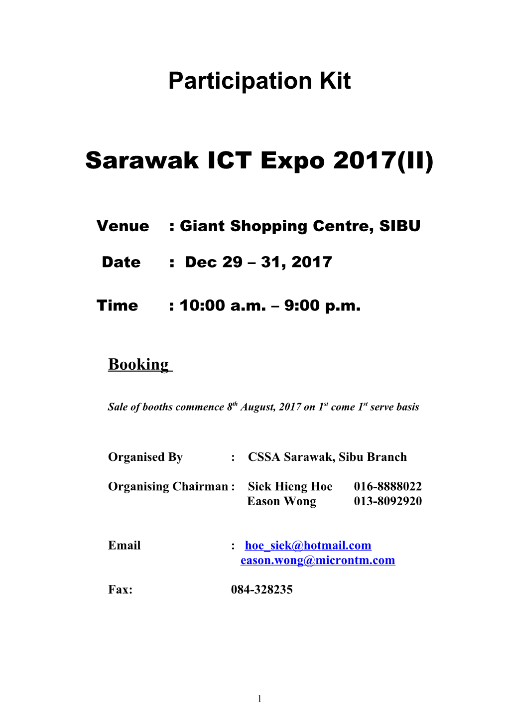 Persatuan Jualan & Perkhidmatan Komputer Sarawak, Cawangan Sibu