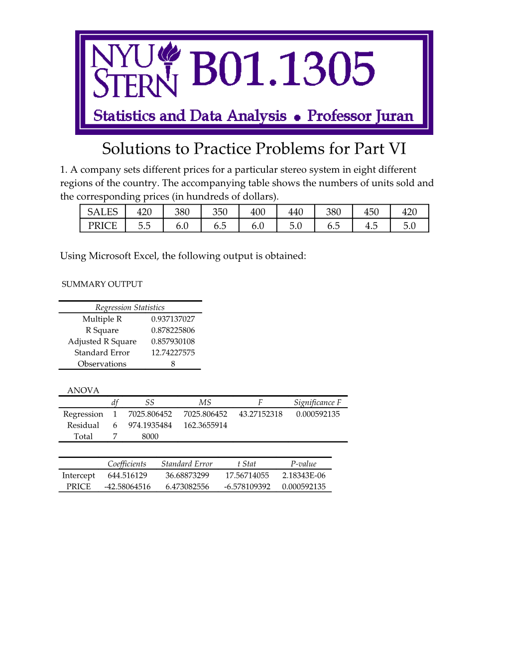 Solutions to Practice Problems for Part VI