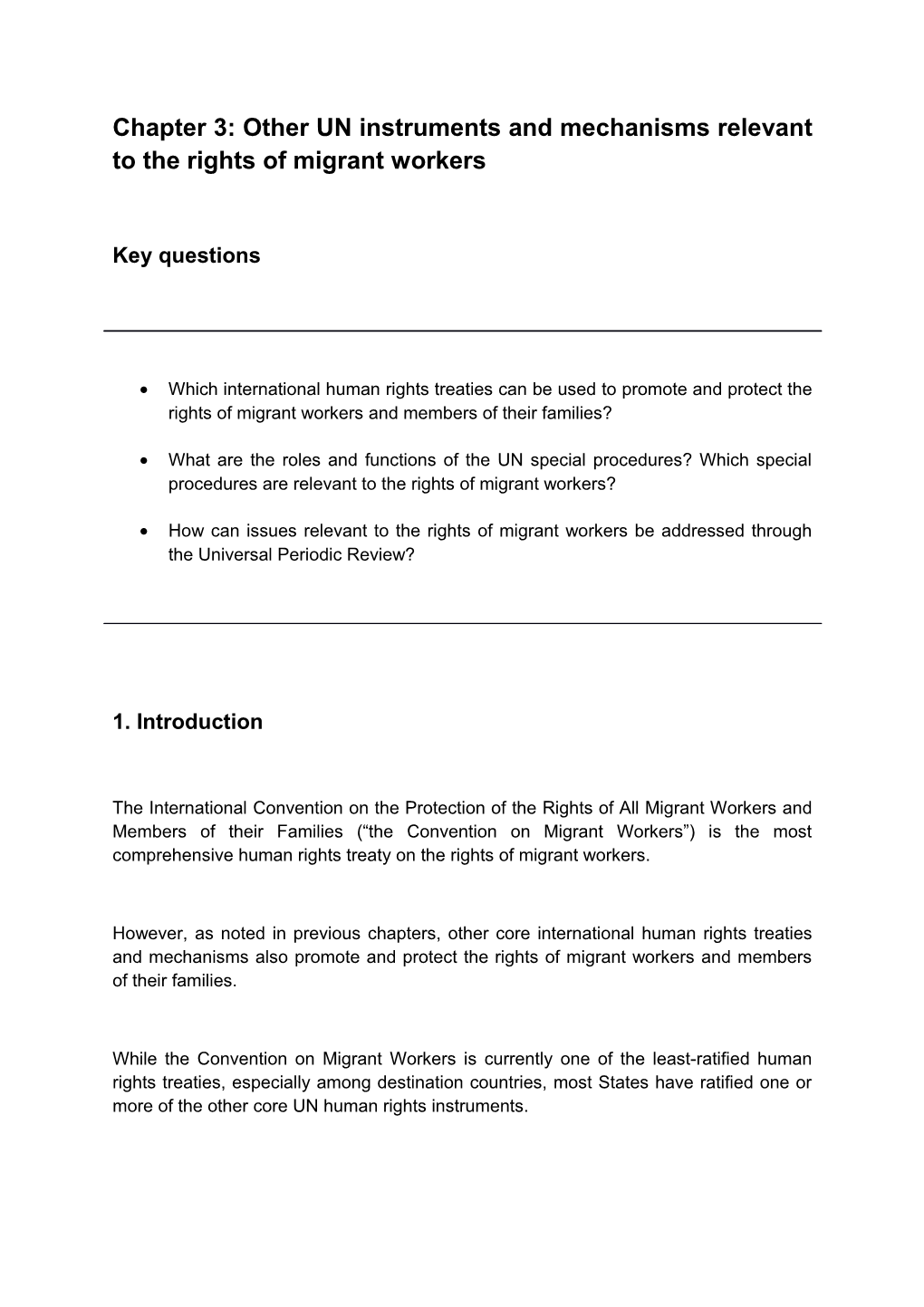 Chapter 3: Other UN Instruments and Mechanisms Relevant to the Rights of Migrant Workers