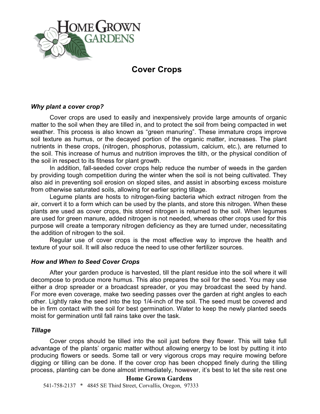 Why Plant a Cover Crop?
