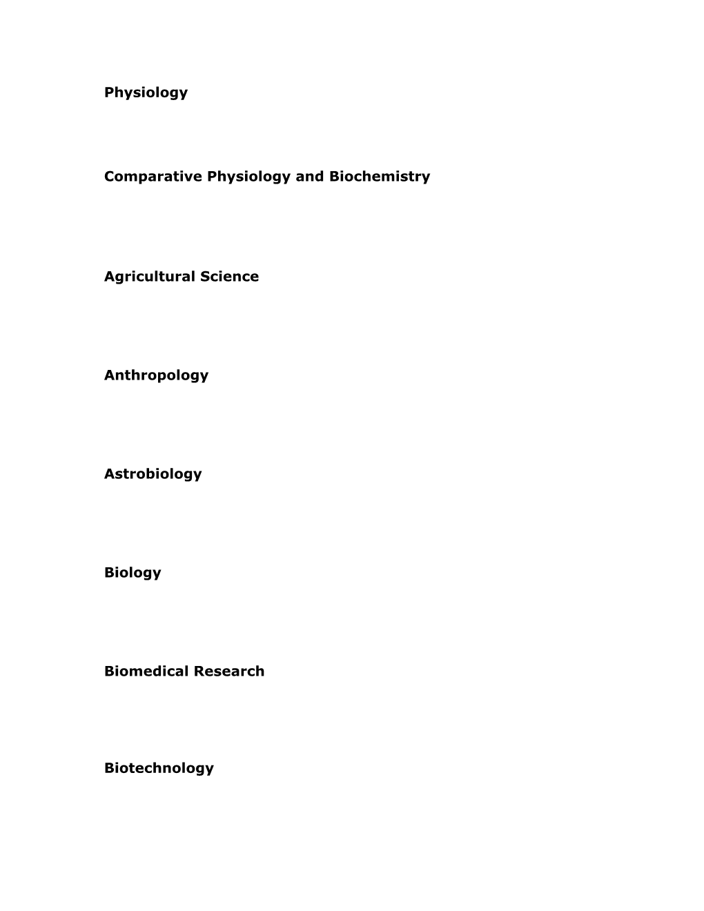 Comparative Physiology and Biochemistry